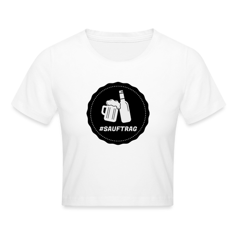 Sauftrag Klassik Crop T-Shirt - weiß