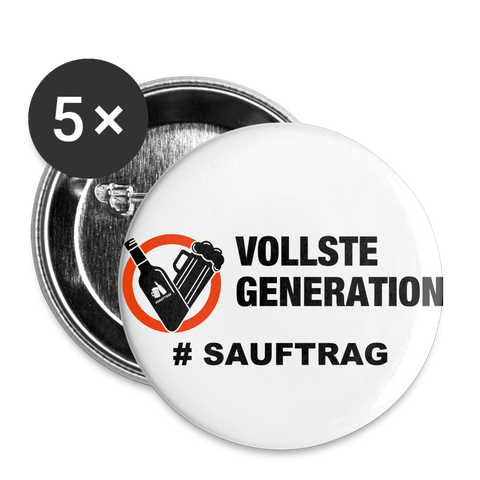 "Vollste Generation" - Buttons mittel 32 mm (5er Pack) - weiß
