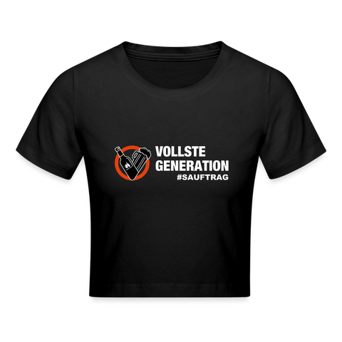 "Vollste Generation" - Frauen Crop T-Shirt - Schwarz