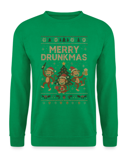 "Merry Drunkmas" - Weihnachtspullover - Kelly Green