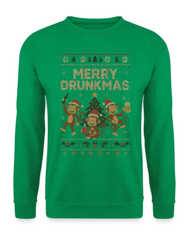 "Merry Drunkmas" - Weihnachtspullover - Kelly Green