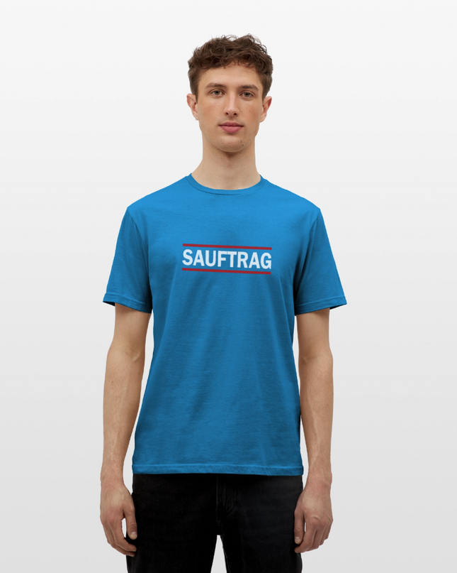 "Sauftrag"  Shirt - Royalblau