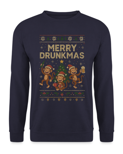 "Merry Drunkmas" - Weihnachtspullover - Navy