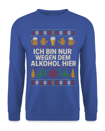 "wegen Alkohol hier" - Weihnachtspullover - Royalblau