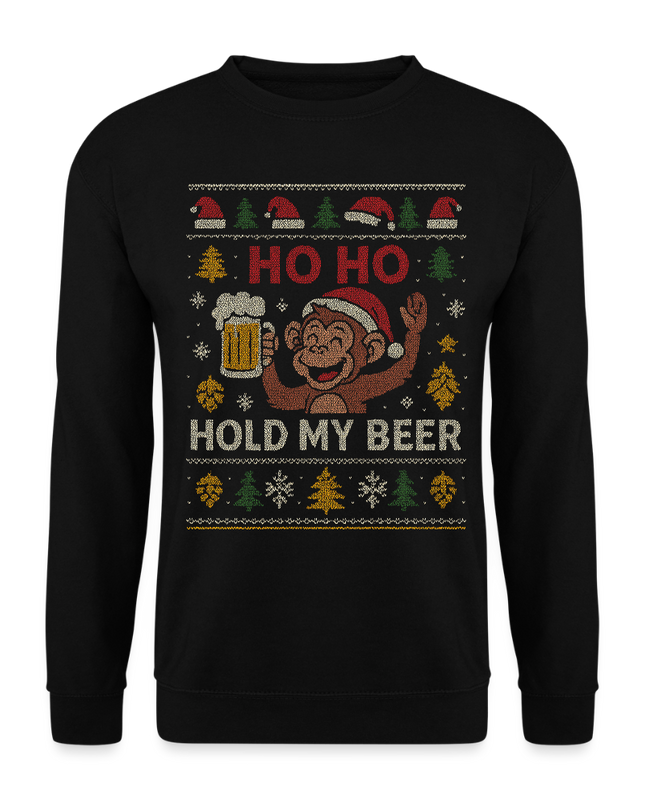 "Hold my Beer" - Weihnachtspullover - Schwarz