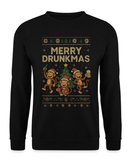 "Merry Drunkmas" - Weihnachtspullover - Schwarz