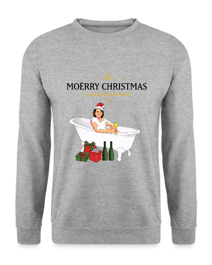 Claudia Obert x Sauftrag Pulli Unisex - Weißgrau meliert