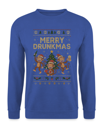 "Merry Drunkmas" - Weihnachtspullover - Royalblau