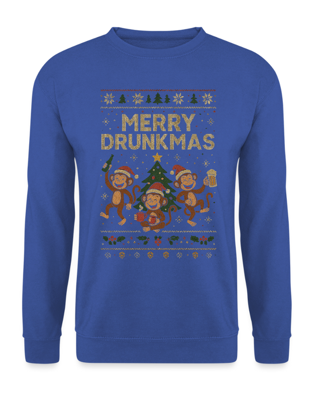 "Merry Drunkmas" - Weihnachtspullover - Royalblau