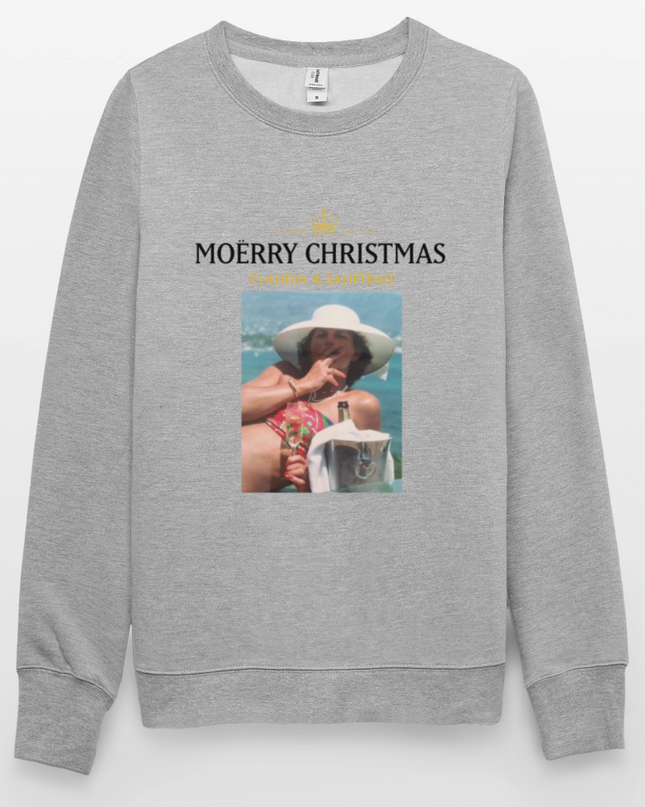 "MOËRRY CHRISTMAS" - Pulli Unisex - Weißgrau meliert