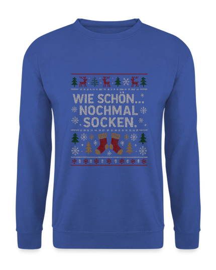 "nochmal Socken" - Weihnachtspullover - Royalblau