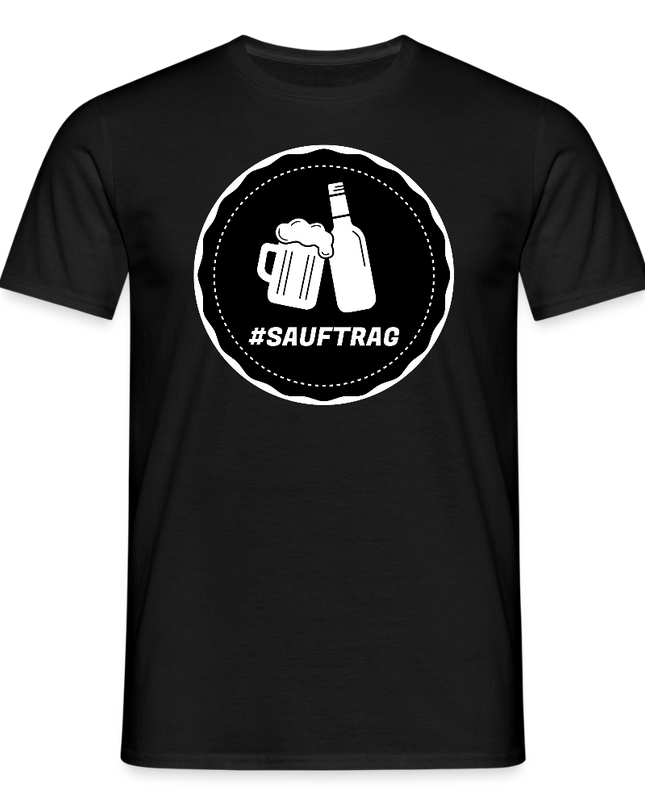 Sauftrag Klassik T-Shirt - Schwarz