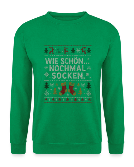 "nochmal Socken" - Weihnachtspullover - Kelly Green