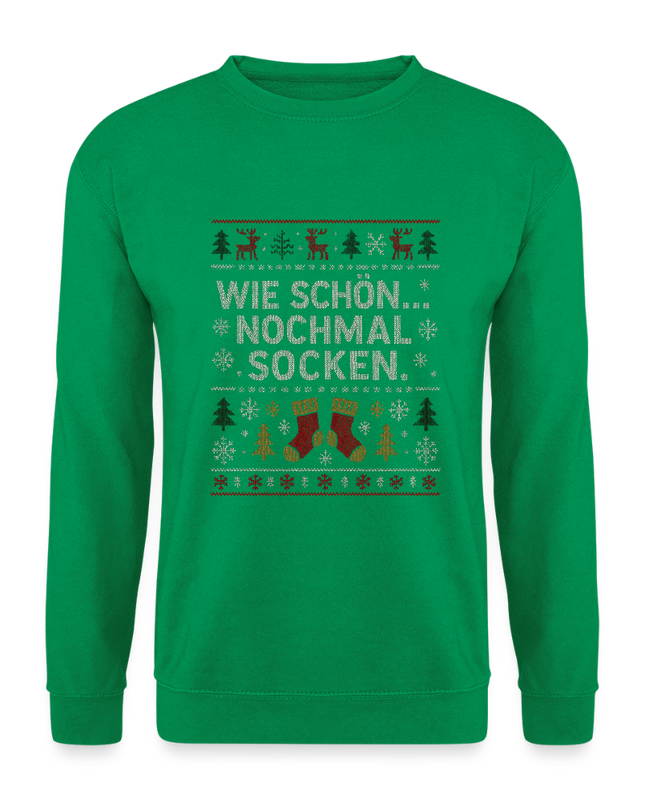"nochmal Socken" - Weihnachtspullover - Kelly Green