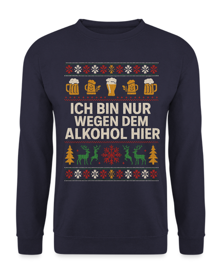 "wegen Alkohol hier" - Weihnachtspullover - Navy