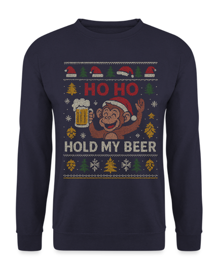 "Hold my Beer" - Weihnachtspullover - Navy