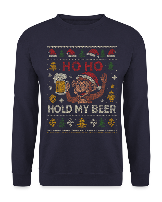 "Hold my Beer" - Weihnachtspullover - Navy