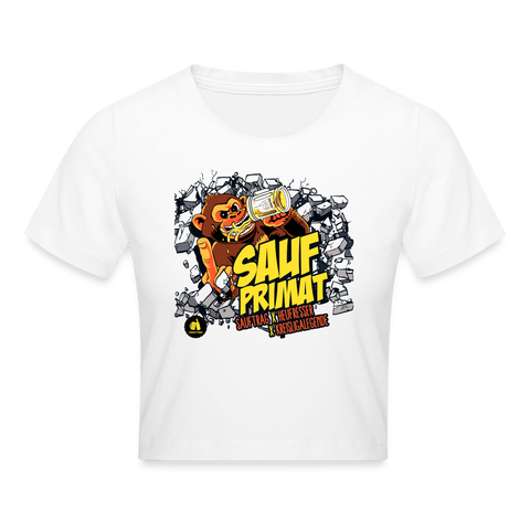 Saufprimat - Crop T-Shirt - weiß