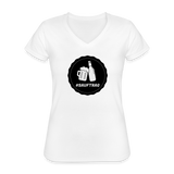 SAUFTRAG KLASSIK Frauen V-NECK T-SHIRT - weiß