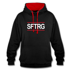 SFTRG Contrast Colour Unisex Hoodie - Schwarz/Rot