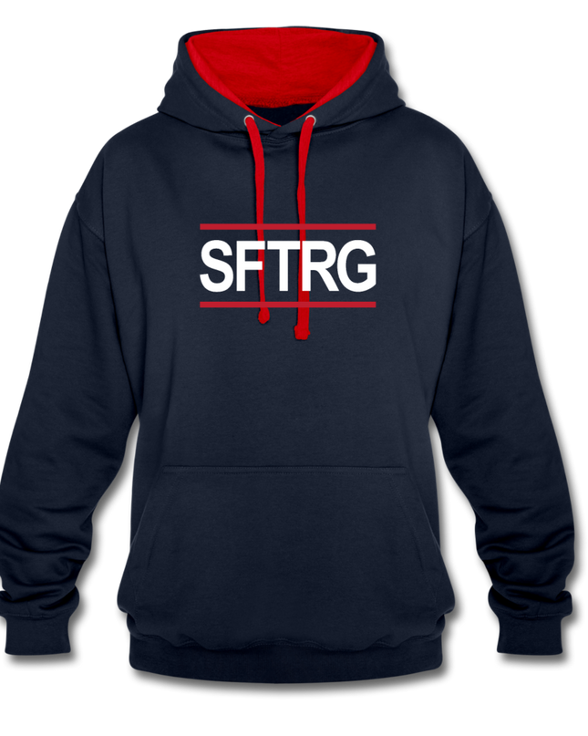 SFTRG Contrast Colour Unisex Hoodie - Navy/Rot
