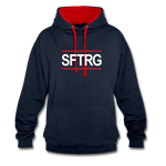 SFTRG Contrast Colour Unisex Hoodie - Navy/Rot