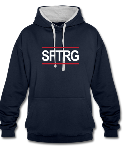 SFTRG Contrast Colour Unisex Hoodie - Navy/Grau meliert