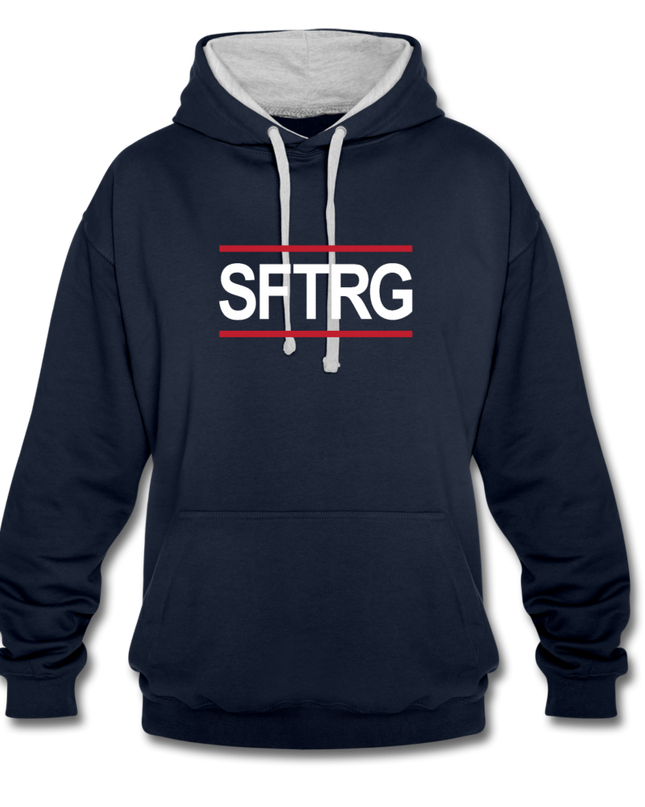 SFTRG Contrast Colour Unisex Hoodie - Navy/Grau meliert