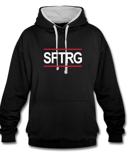SFTRG Contrast Colour Unisex Hoodie - Schwarz/Grau meliert