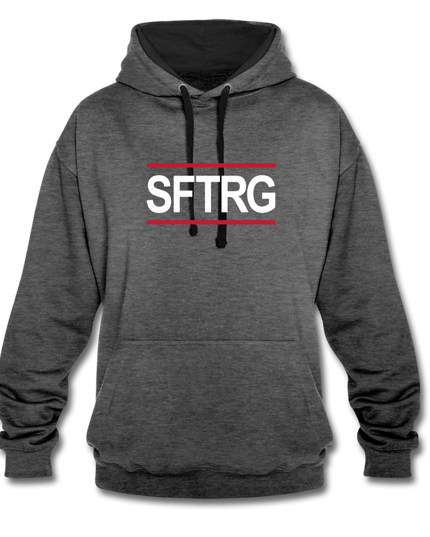 SFTRG Contrast Colour Unisex Hoodie - Anthrazit/Schwarz