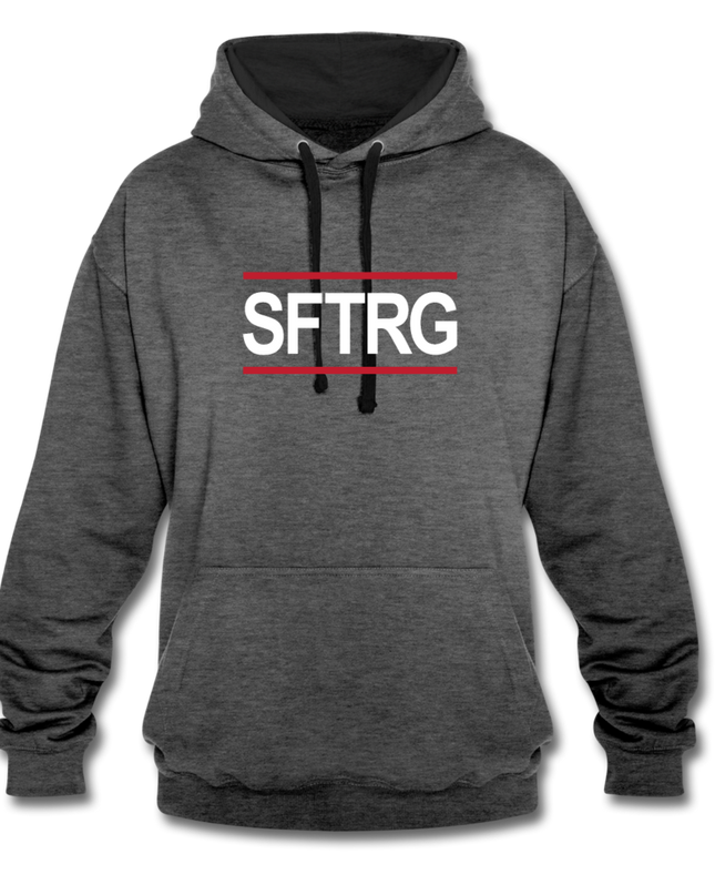 SFTRG Contrast Colour Unisex Hoodie - Anthrazit/Schwarz