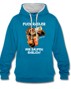 Pfauenblau/Grau meliert / S