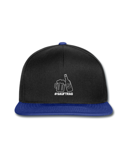 #SAUFTRAG Snapback Cap - Schwarz/Königsblau