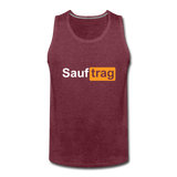 "Sauftrag" Tank Top - Bordeauxrot meliert