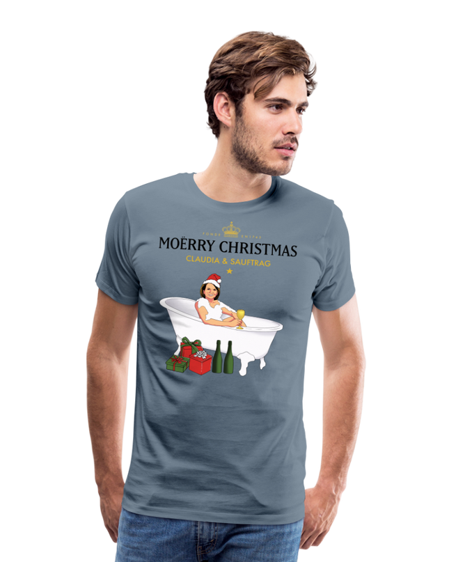 Claudia & Sauftrag Premium T-Shirt - steel blue