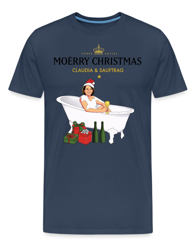 Claudia & Sauftrag Premium T-Shirt - navy