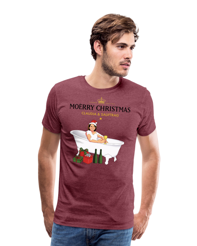 Claudia & Sauftrag Premium T-Shirt - heather burgundy