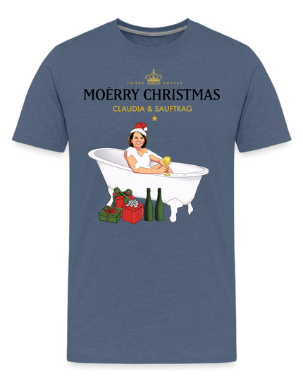 Claudia & Sauftrag Premium T-Shirt - heather blue