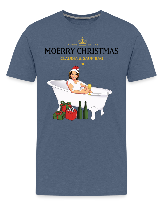 Claudia & Sauftrag Premium T-Shirt - heather blue