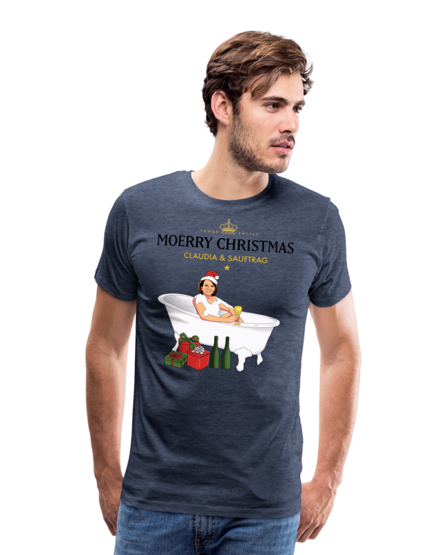 Claudia & Sauftrag Premium T-Shirt - heather blue