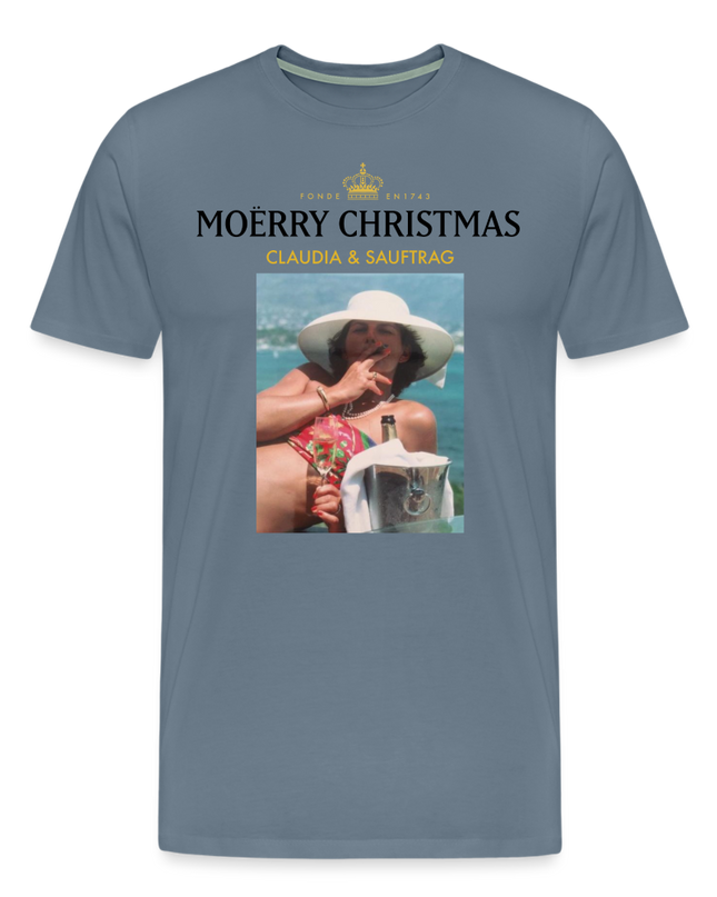 Claudia & Sauftrag Premium T-Shirt - steel blue