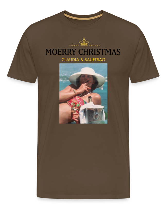 Claudia & Sauftrag Premium T-Shirt - noble brown