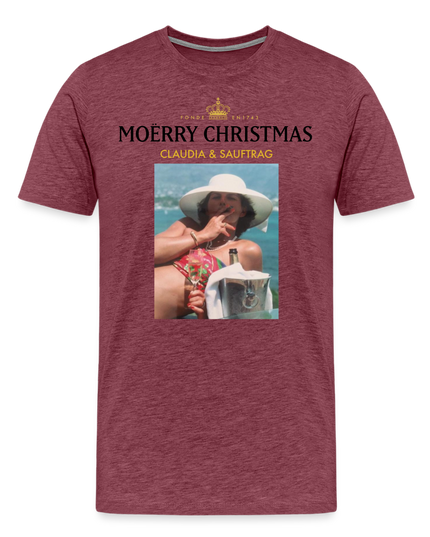 Claudia & Sauftrag Premium T-Shirt - heather burgundy