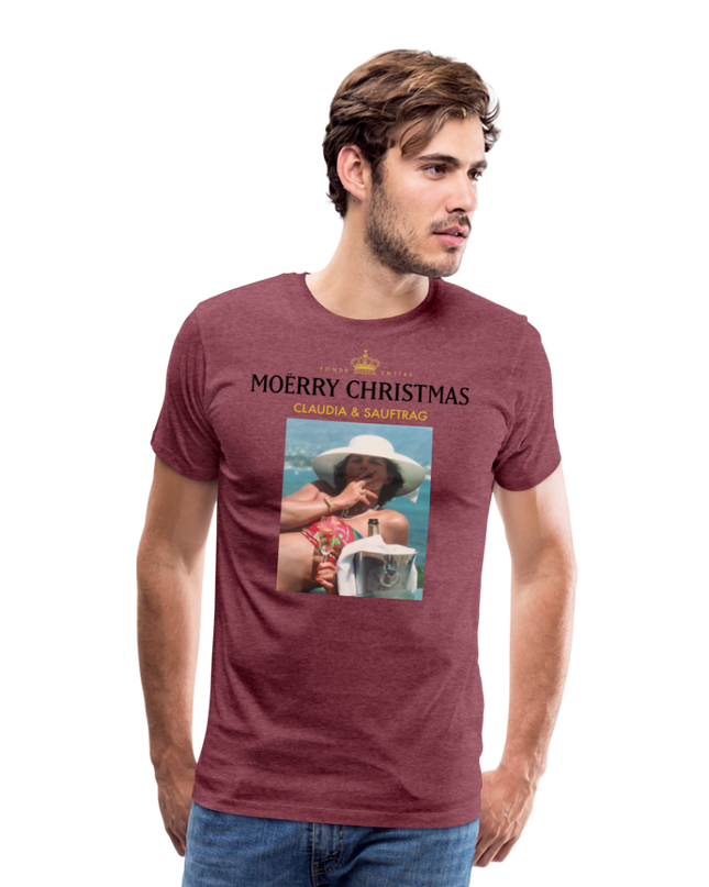 Claudia & Sauftrag Premium T-Shirt - heather burgundy