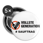 "Vollste Generation" - Buttons mittel 32 mm (5er Pack) - weiß