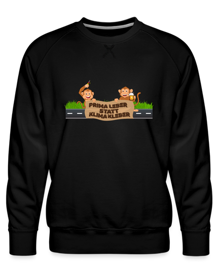 "Prima Leber statt Klimakleber" - Männer Premium Pullover - Schwarz