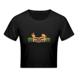 "Prima Leber statt Klimakleber" - Crop T-Shirt - Schwarz