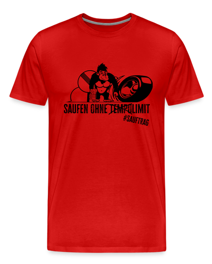"Saufen ohne Limit" - Männer Premium T-Shirt - Rot